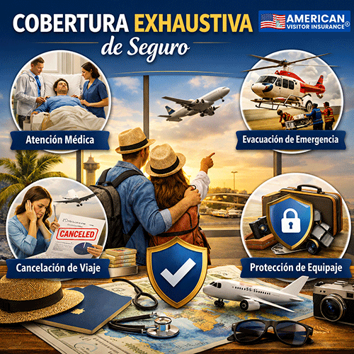 Comparación entre seguro de beneficios fijos y cobertura integral para visitantes