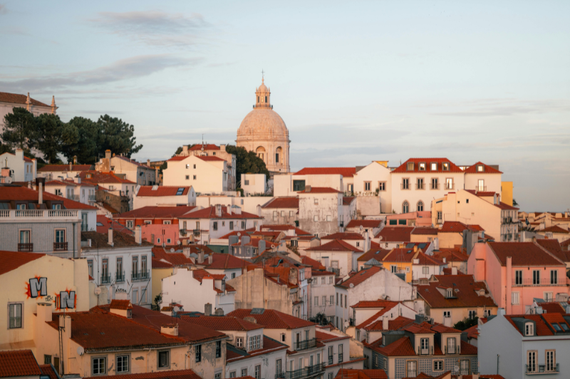 Travel insurance for Portugal visa from Morocco highlighting Lisbon cityscape